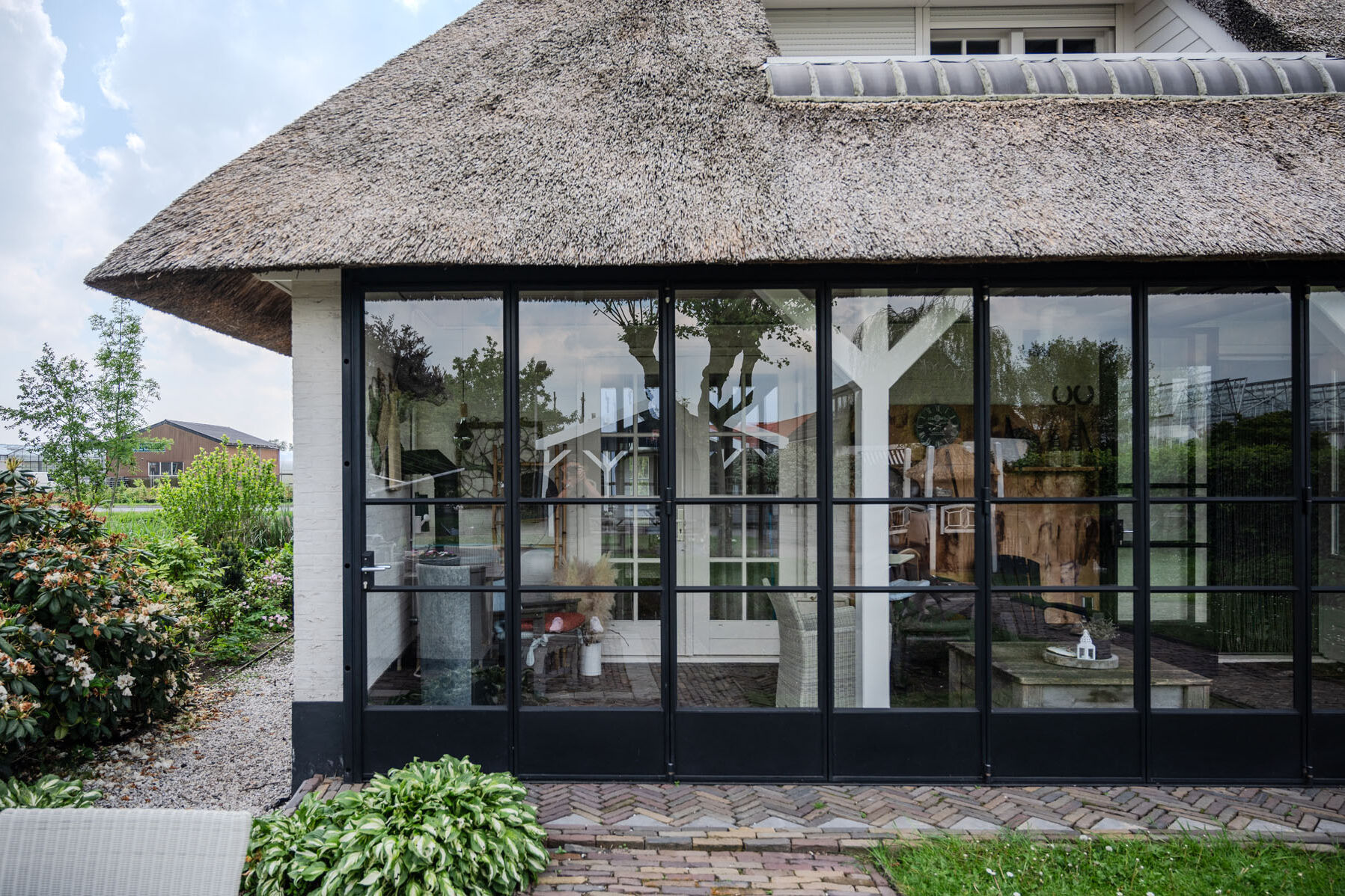 Stalen vouwpui harmonica zwart dicht